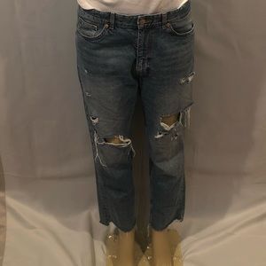 &Denim Distressed Highwaist Boyfriend Jean NWOT